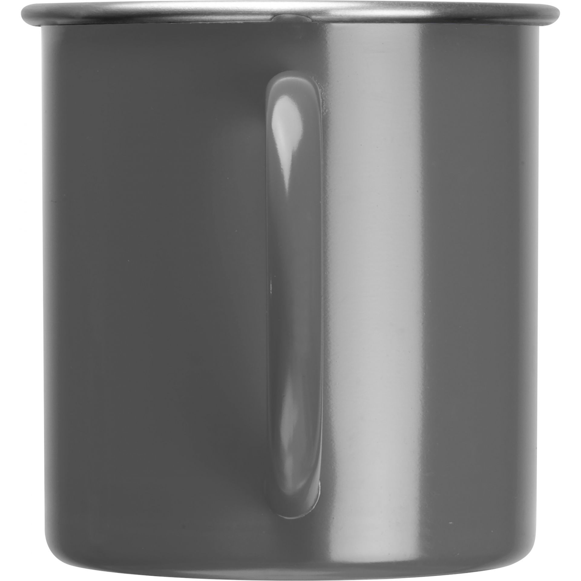 Nostalgische Stahltasse mit Gravur / Kaffeetasse / 350 ml / Farbe: anthrazit