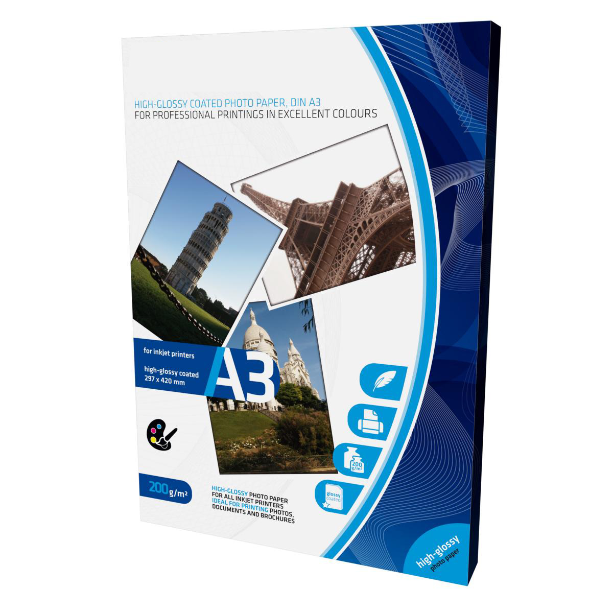 250 Blatt Fotopapier / DIN A3 / hochglänzend / 200g/m²