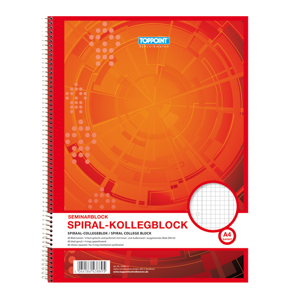Collegeblock DIN A4 Spirablock Kollegblock kariert