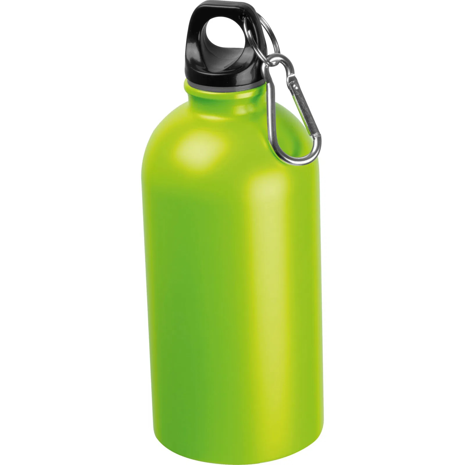 Edelstahl Trinkflasche mit Gravur / mit Karabiner / 500ml / Farbe hellgrün