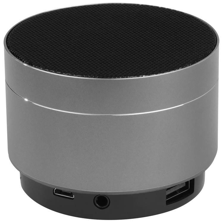Mini Bluetooth Lautsprecher mit Gravur / aus Aluminium / Farbe: grau