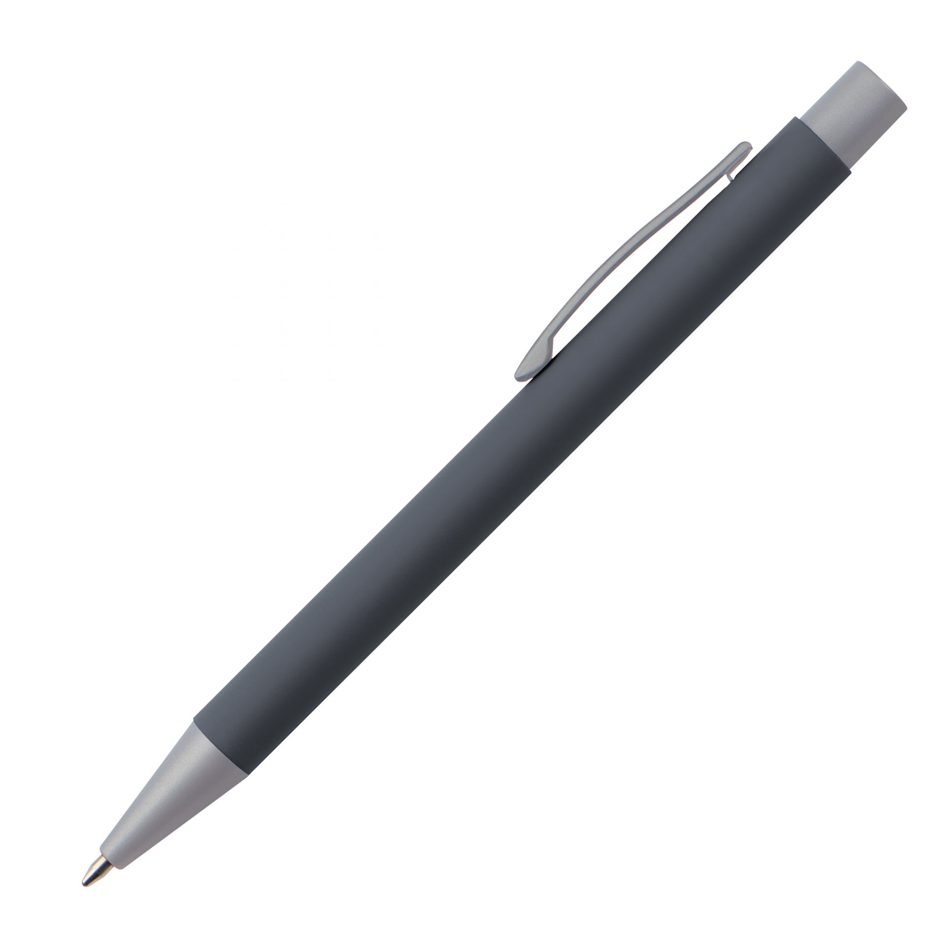 10x Kugelschreiber / aus Metall mit rubber finish Oberfläche / Farbe: anthrazit