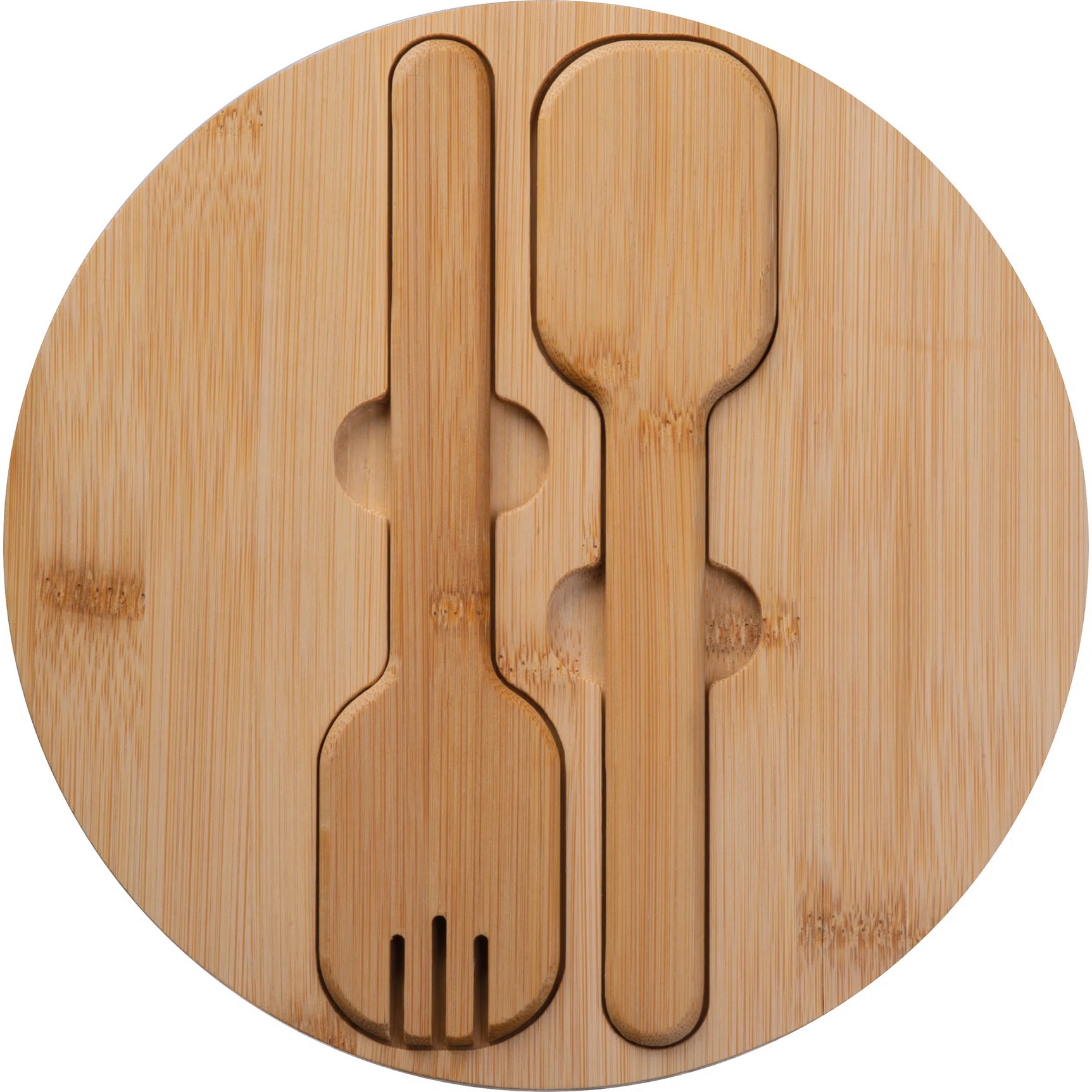 Salatschüssel mit Gravur / aus Edelstahl mit Bambusdeckel / 2.000 ml
