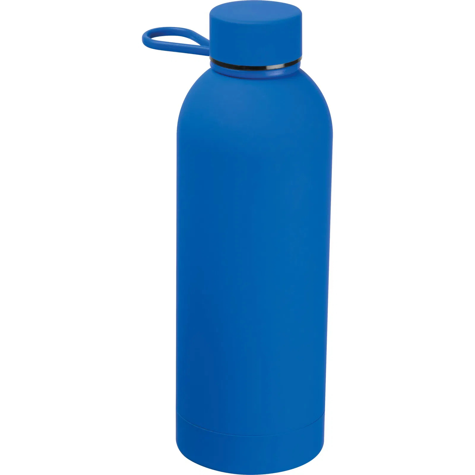 Edelstahl Trinkflasche mit Gravur / gummiert / 750ml / Farbe blau