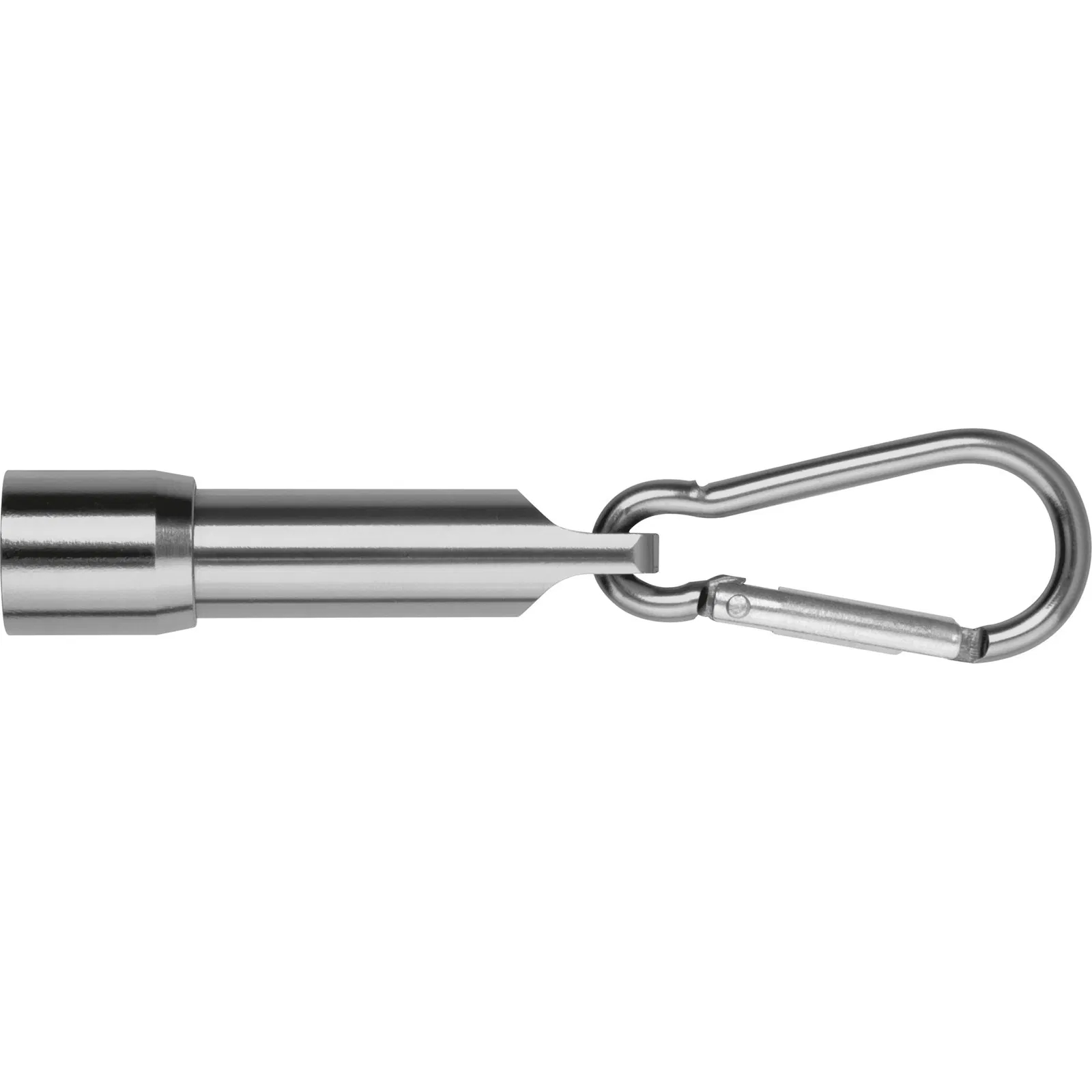 4x Mini-Taschenlampe mit Gravur / aus Metall / mit Karabinerhaken / 4 Farben