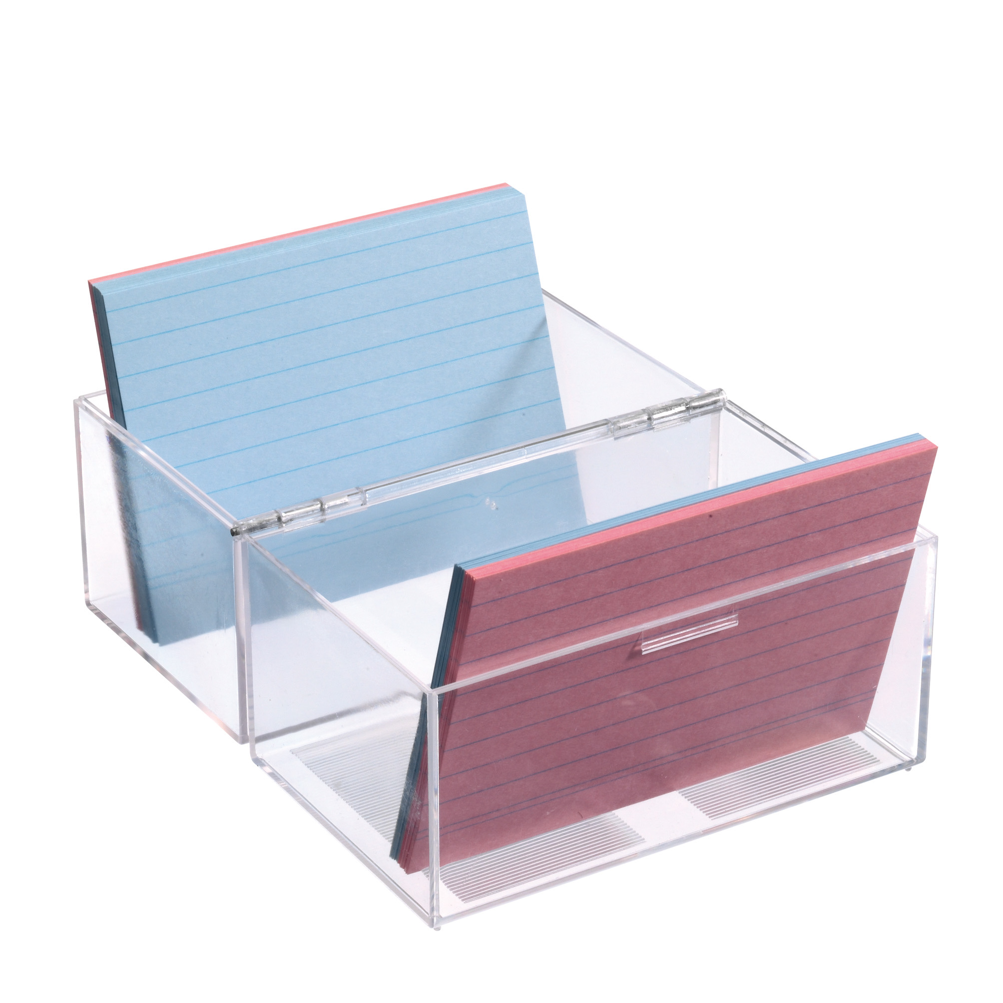 4x Herlitz Karteikasten / Lernbox / DIN A7 / transparent